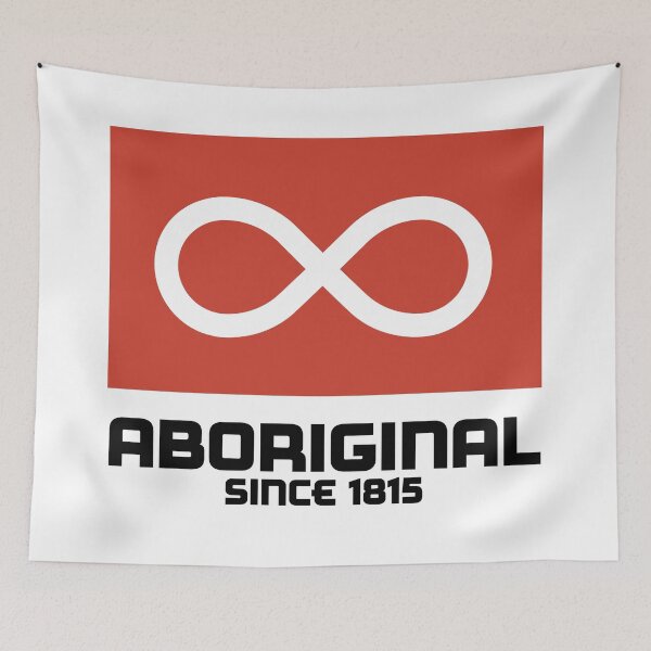 Item preview, ABORIGINAL Metis w/ Red Flag designed and sold by SquareFox.Studio.