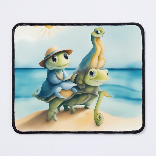 Item preview, Turtle, Frog, Snake, Seahorse Critters on an Ocean Beach designed and sold by Twittlefish.