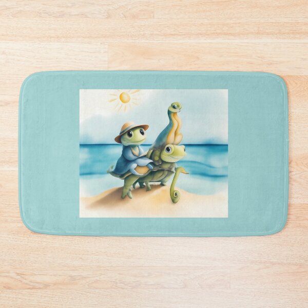 Item preview, Turtle, Frog, Snake, Seahorse Critters on an Ocean Beach designed and sold by Twittlefish.
