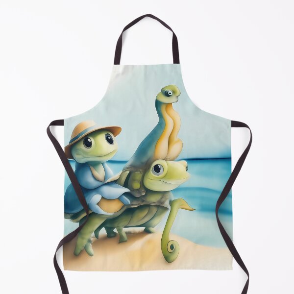 Item preview, Turtle, Frog, Snake, Seahorse Critters on an Ocean Beach designed and sold by Twittlefish.