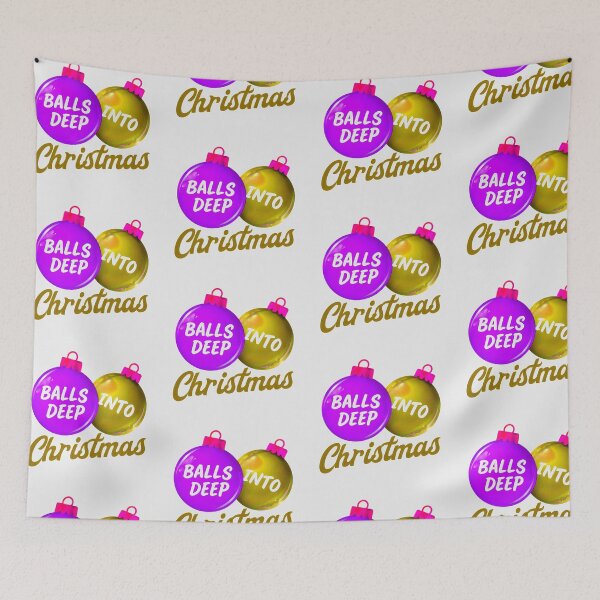 Item preview, Balls Deep Into Christmas - Funny Holiday Meme in Gold designed and sold by Earth Nature Creations.