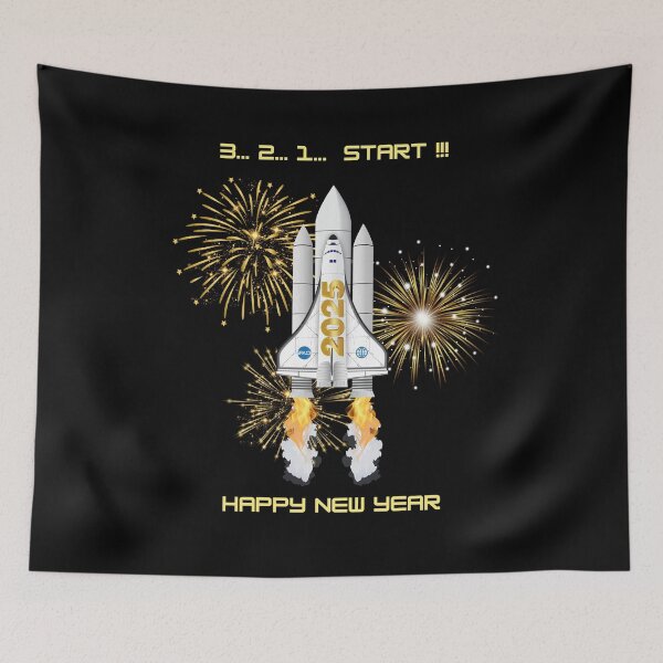 Item preview, Happy New Year 2025 Space Rocket designed and sold by JantarBee.