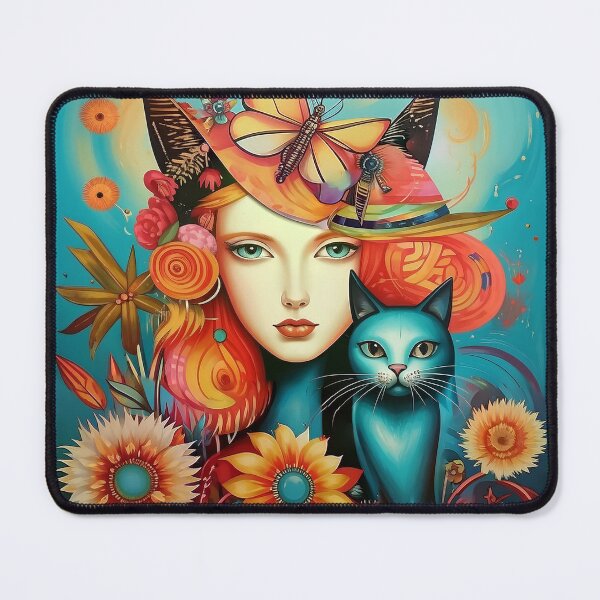 Item preview, Beautiful girl with a cat. designed and sold by Natalia-Vlad.