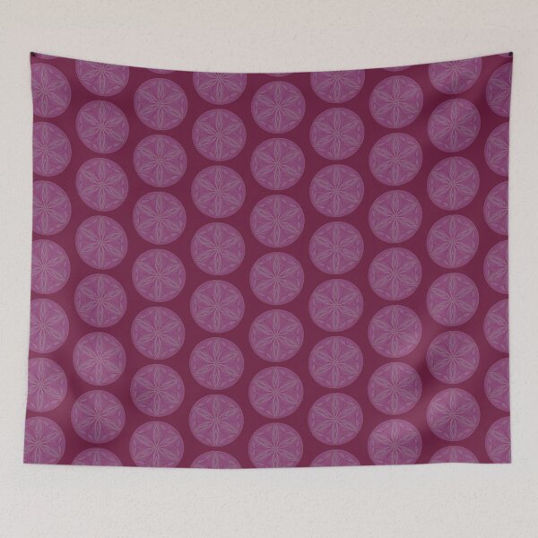 Item preview, Flower of Life Mandalas: 203 - Fucsia Flow Dark Pink Snowflake designed and sold by SonoSonoStudio.