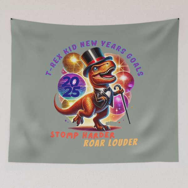 Item preview, Festive T-Rex New Year Goals Disco Design designed and sold by bAIryBarn.
