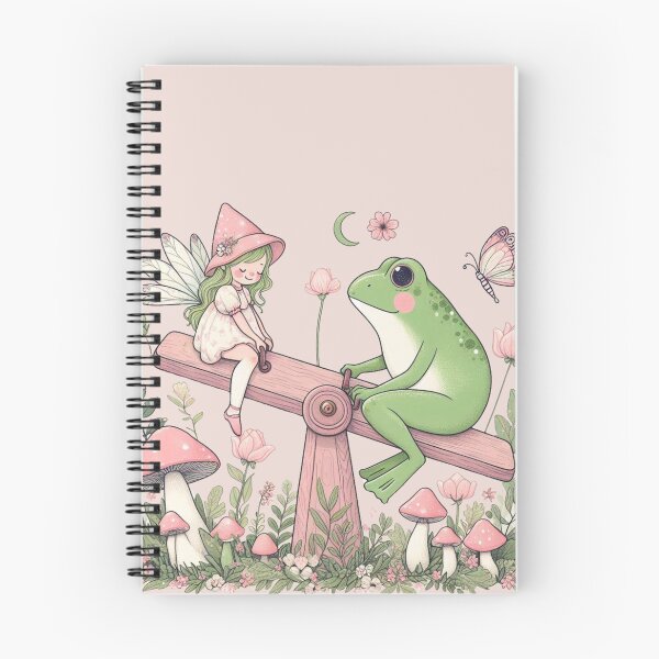 Item preview, Cute frog with a green haired fairy playing seesaw, faiycore design designed and sold by coloursforkids.