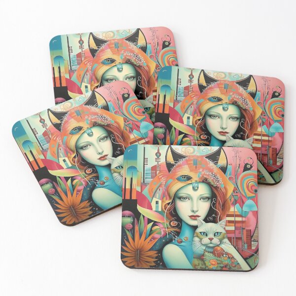 Item preview, Beautiful girl with a cat. designed and sold by Natalia-Vlad.