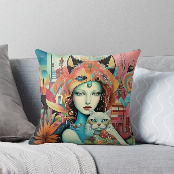 Item preview, Beautiful girl with a cat. designed and sold by Natalia-Vlad.