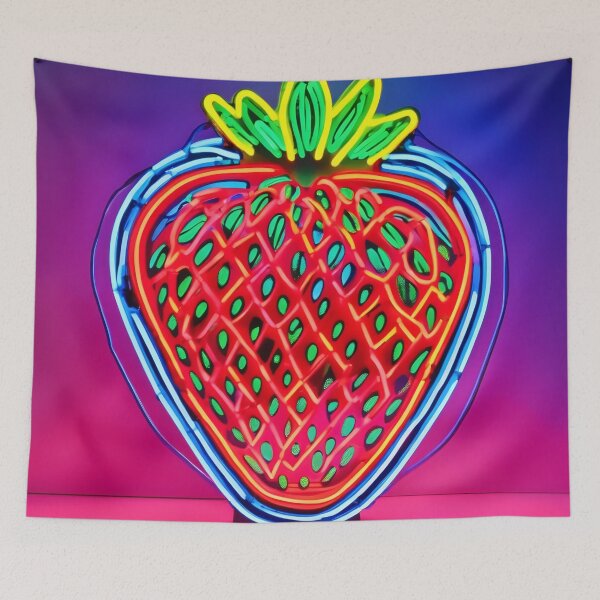 Item preview, Vibrant Strawberry Neon Sign designed and sold by Health And Fitness Posts e-Store.