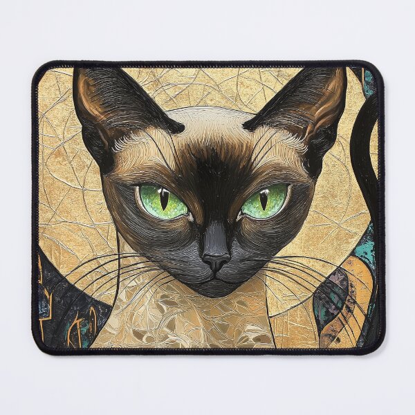 Item preview, whimsical siamese Klimt cat designed and sold by peterlawrence13.