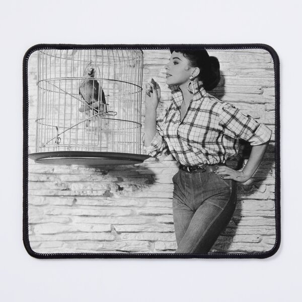Item preview, Black and White fashion photography - Joan Collins Feeding parrot designed and sold by HoneymoonHotel.