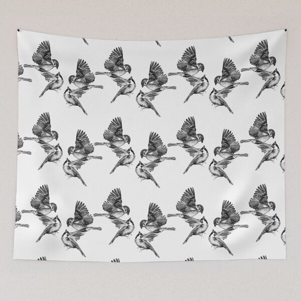 Item preview, Love Dance of Birds - Hand-Drawn Pencil Sketch Illustration designed and sold by Pandositive.