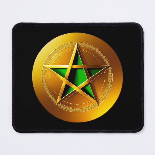 Item preview, Green and Gold Pentacle Sigil designed and sold by hauntedtees.