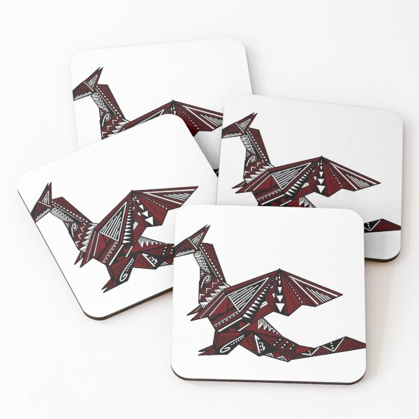 Item preview, Red Tribal Origami Dragon designed and sold by Steeb757.