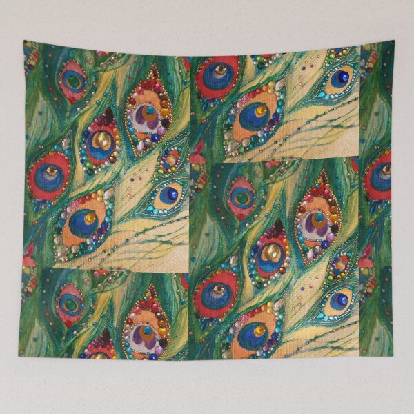 Item preview, Peacock feathers in decorative detail designed and sold by esvb.