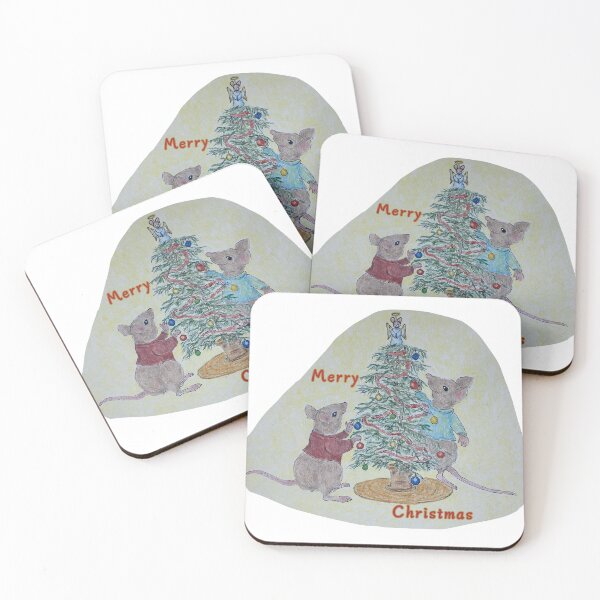 Item preview, Tree Trimming Mice Merry Christmas designed and sold by PaintomimeHorse.