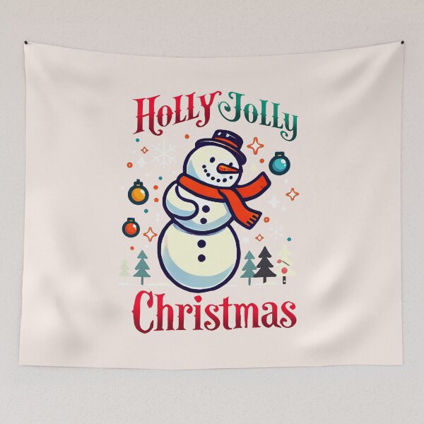 Item preview, Holly Jolly Christmas, Snowman, typography designed and sold by maxmaj.