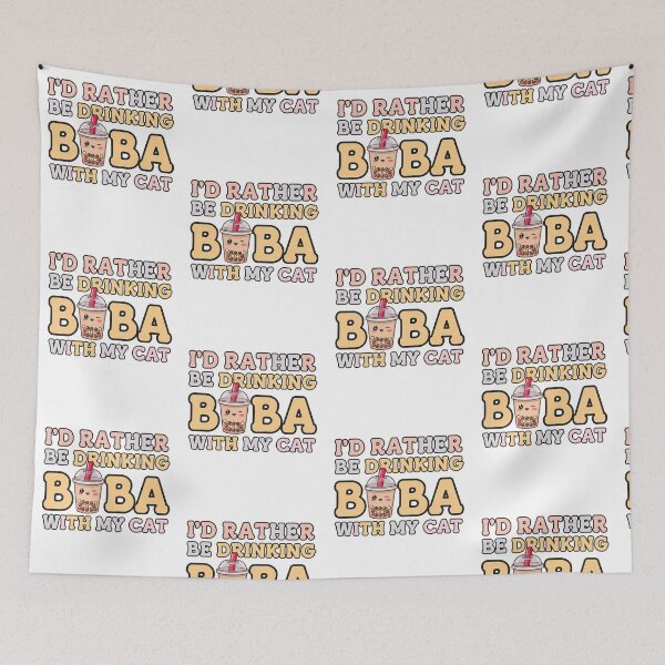 Item preview, I’d Rather Be Drinking BOBA With My Cat designed and sold by MooraArts.