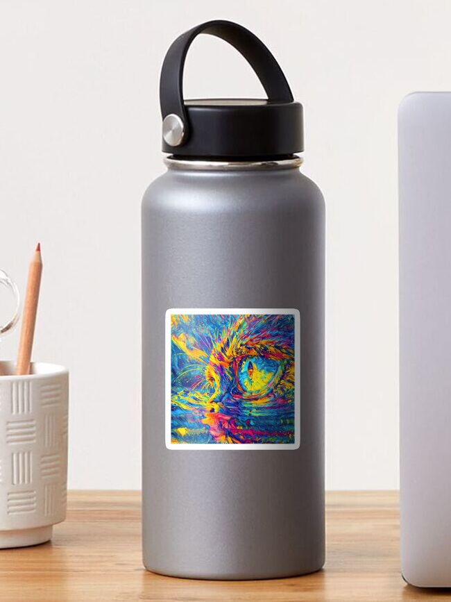Thumbnail 1 of 3, Sticker, Vivid Abstracts: Eye-Catching Colorful Swirls designed and sold by blackhalt.