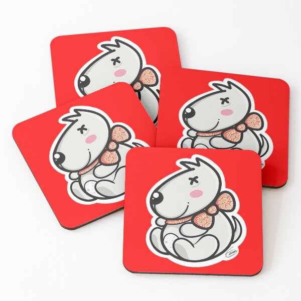 Item preview, Smiling Chubby cute dog with red collar. designed and sold by tennstudio.