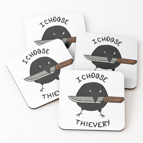 Item preview, Crow with a knife "I choose flight" designed and sold by ithinkimblueart.