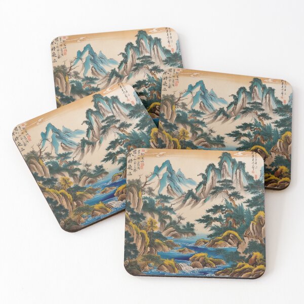 Item preview, Retro Chinese Mountains Print Antique  designed and sold by Chippychips1.