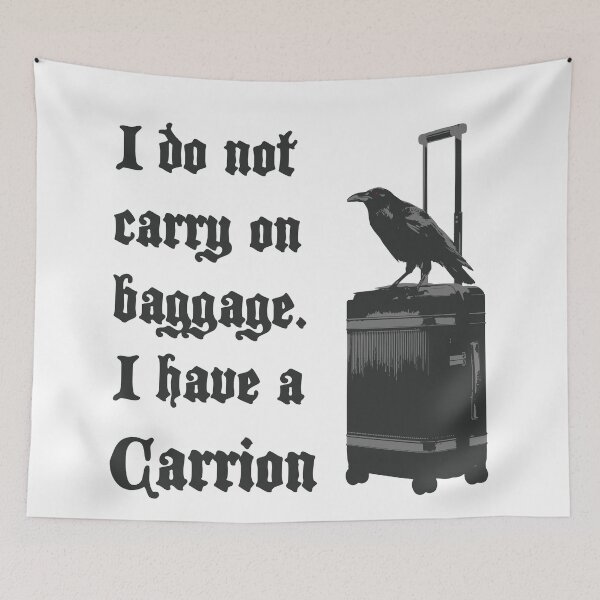Item preview, I don't have a carry on, I have a Carrion funny goth t-shirt designed and sold by Goth-It-Covered.