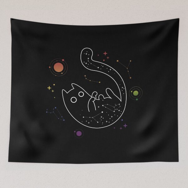 Item preview, Rainbow Cat Space Galaxy LGBT Gay Pride Flag designed and sold by Clara Hollins.