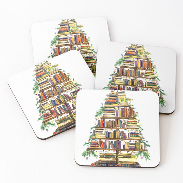Item preview, Christmas Book Tree - Funny Holiday Meme in Blue designed and sold by Earth Nature Creations.
