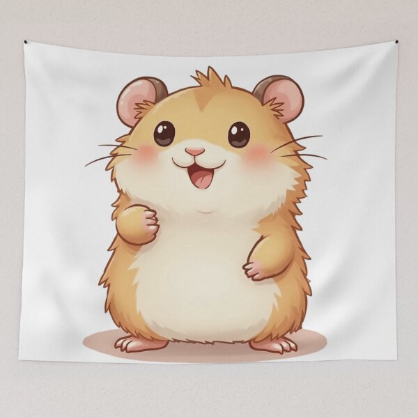 Item preview, Adorable Hamster Cartoon - Cute and Happy designed and sold by RobertHun.