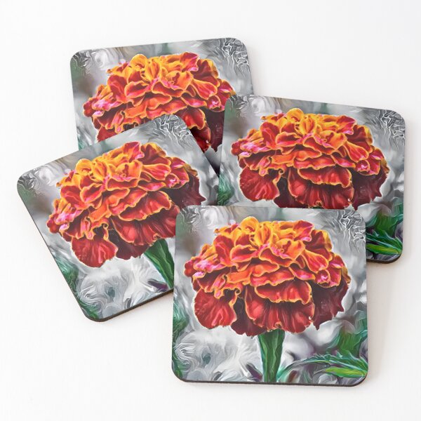 Item preview, Vibrant Red & Orange French Marigold designed and sold by Uniquely Yours.