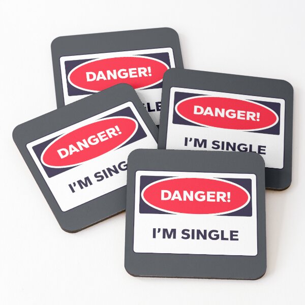 Item preview, Danger! I'm Single - Funny Danger Sign Quote designed and sold by Bleak Shirt.