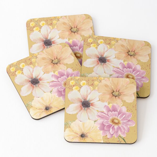 Item preview, Watercolor Floral Quartet designed and sold by Uniquely Yours.