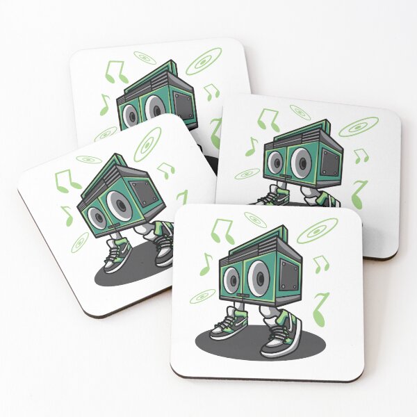 Item preview, Funky Boombox Character: Retro Music Vibes in Sneakers with Animated Notes designed and sold by SpotWarehouse.