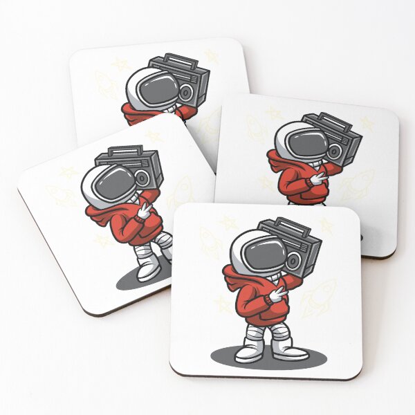 Item preview, Astronaut Music Lover: Retro Boombox in Space with Rockets and Stars designed and sold by SpotWarehouse.