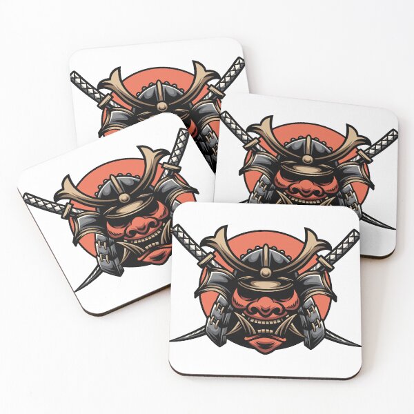 Item preview, Samurai Warrior Mask: Traditional Armor with Dual Katana Swords designed and sold by SpotWarehouse.