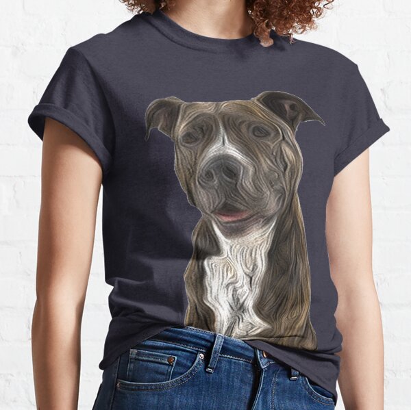 Pit Bull Terrier Oil Painting Style Classic T-Shirt