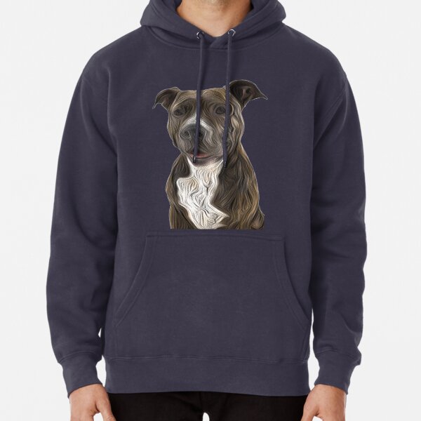 Pit Bull Terrier Oil Painting Style Pullover Hoodie