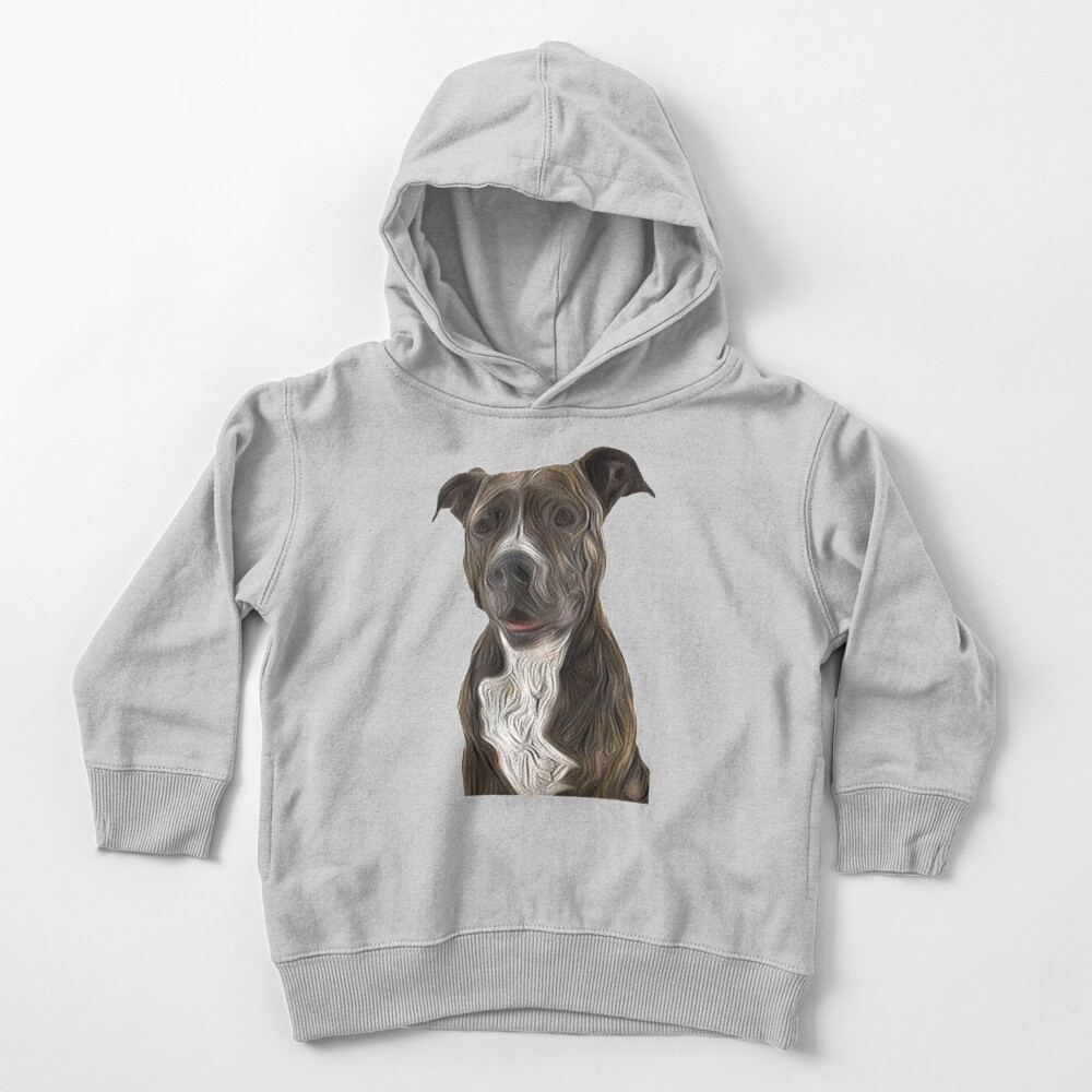 Pit Bull Terrier Oil Painting Style Toddler Pullover Hoodie