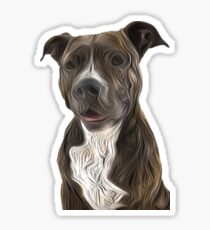 Pit Bull Terrier Ölgemälde-Art Sticker