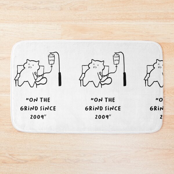 Item preview, On the Grind Since 2009 – Vintage-Inspired Cat Coffee Art designed and sold by RM-Journey.