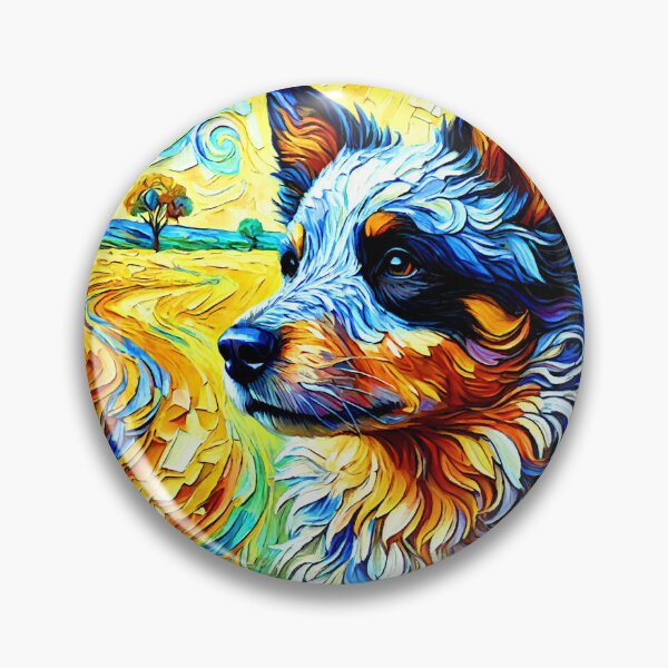 Item preview, Vibrant Australian Cattle Dog Portrait designed and sold by ChrisButler.