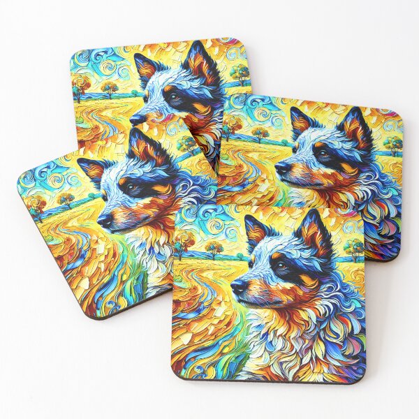 Item preview, Vibrant Australian Cattle Dog Portrait designed and sold by ChrisButler.