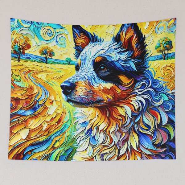 Item preview, Vibrant Australian Cattle Dog Portrait designed and sold by ChrisButler.