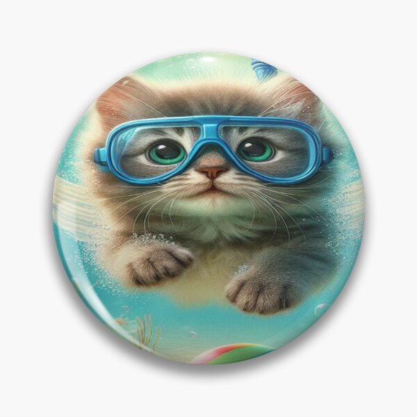 Item preview, Underwater Adventure: Cute Kitten Swimming  designed and sold by Naomi Gutierrez Parrish.