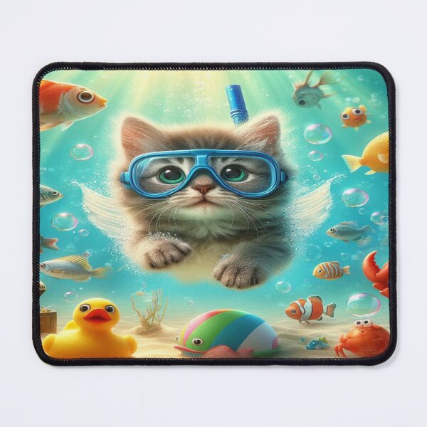Item preview, Underwater Adventure: Cute Kitten Swimming designed and sold by Naomi Gutierrez Parrish.