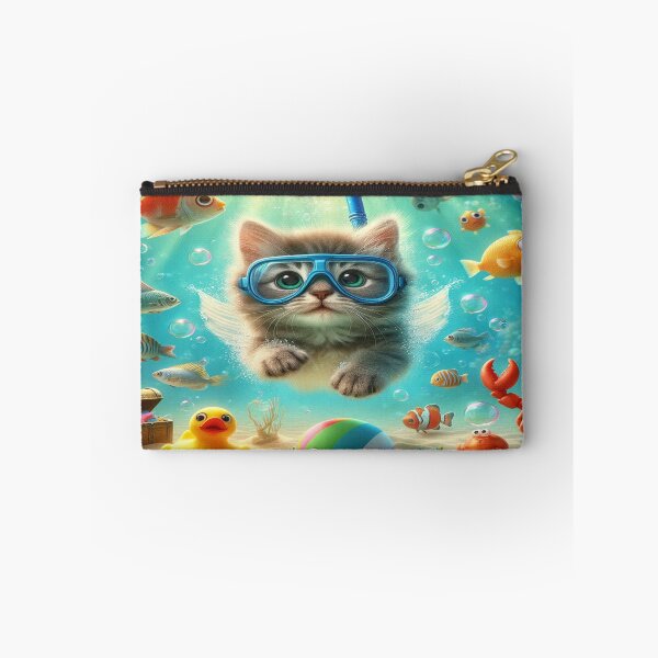 Item preview, Underwater Adventure: Cute Kitten Swimming  designed and sold by Naomi Gutierrez Parrish.