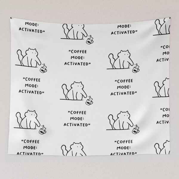 Item preview, Coffee Mode: Activated – Fun Cat Coffee Design designed and sold by RM-Journey.