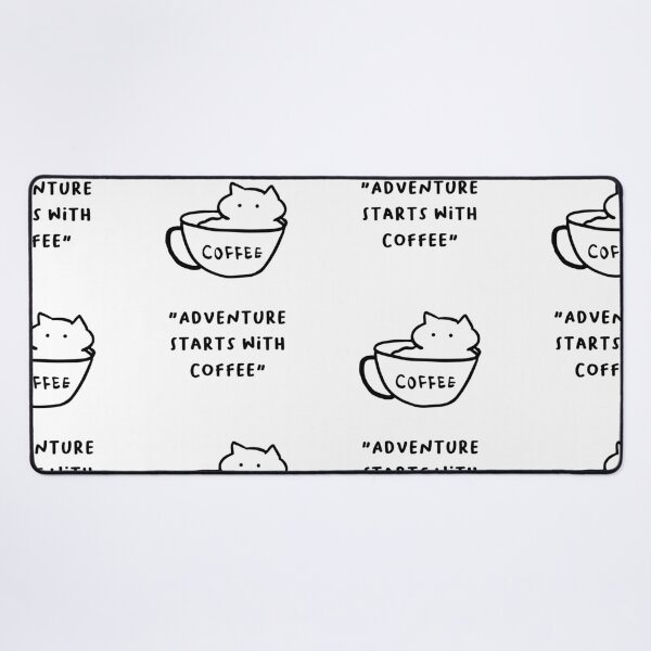 Item preview, Adventure Starts with Coffee – Adorable Cat Coffee Design designed and sold by RM-Journey.