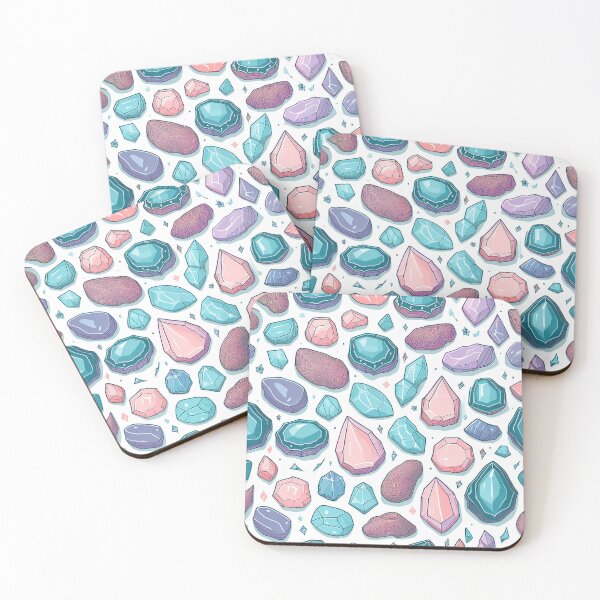 Item preview, Pastel geode and gemstone pattern designed and sold by Fox Swell Media.